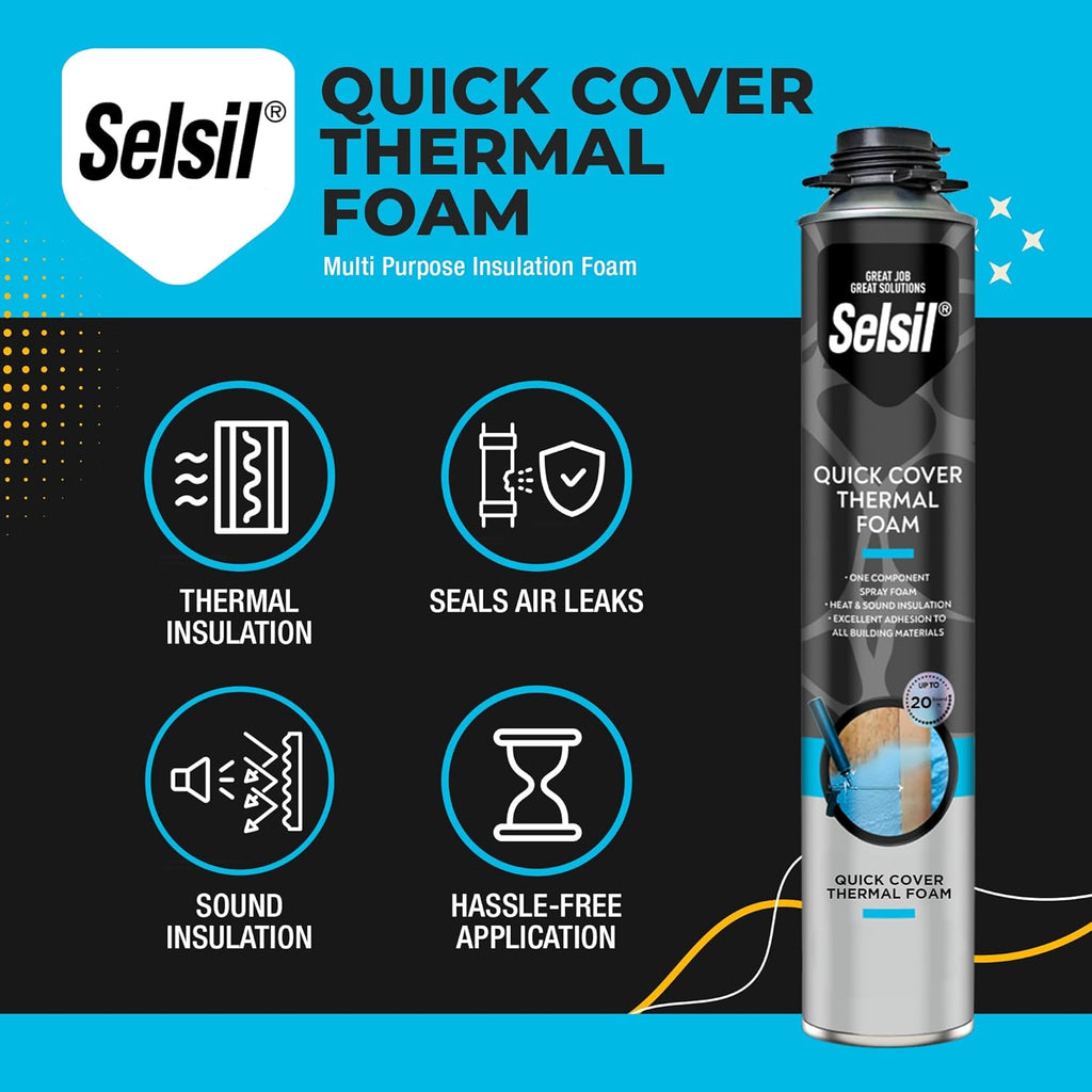 Spray Foam Insulation (12 Pack) - Thermal & Sound Insulation for Walls, Roof, Hard-to-Reach Areas Q157778