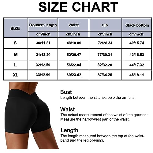 Women's V Cross Back Seamless Scrunch Workout Shorts F71151