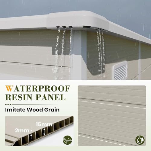 Outdoor Storage Shed 6 x 6 FT Resin Garden Shed with Lockable Door U891