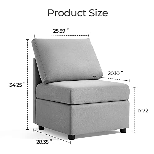 Modular Sectional Sofa with Storage, U Shaped Couch, Blue Y4358