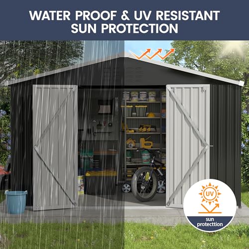 Outdoor Storage Shed 6 x 6 FT Resin Garden Shed with Lockable Door U891