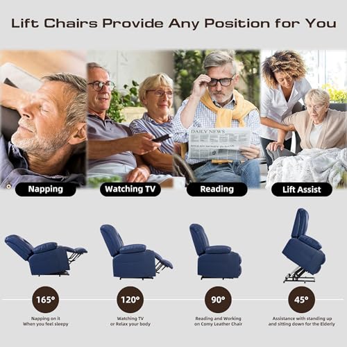 Power Lift Recliner Chair for Elderly with Heat and Massage, Adjustable Positions, Dark Brown P618617