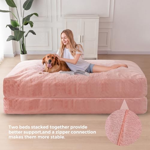 Giant Bean Bag Chair Bed for Adults, Convertible Floor Sofa Mattress R473823
