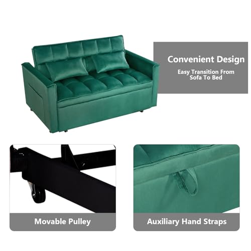 Convertible Sleeper Sofa Bed with Pull-Out Bed and Adjustable Backrest V521