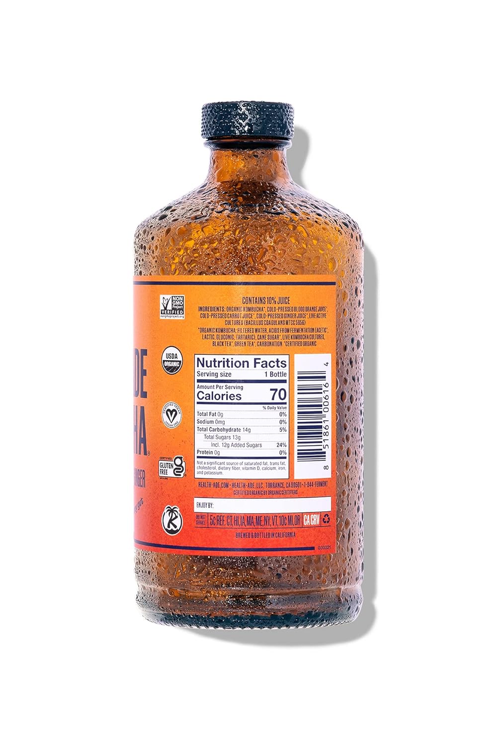 Blood Orange Carrot Ginger Kombucha, 16 fl oz C2179