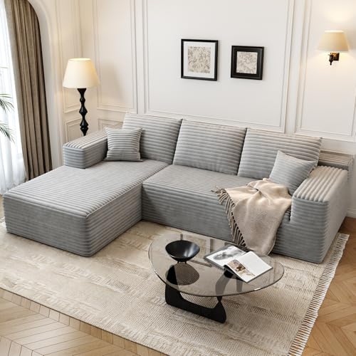 Modular Sectional Sofa with Ottoman, U-Shaped Deep Seat Couch for Living Room O870
