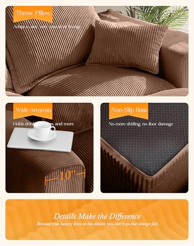 Modular Sectional Sofa with L-Shape Chaise, Deep Seat, No Assembly Required M95554