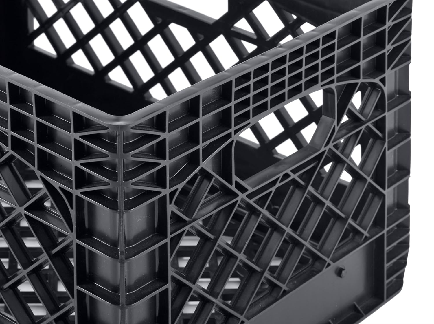 24QT Plastic Heavy-Duty Milk Crate, Black Y977