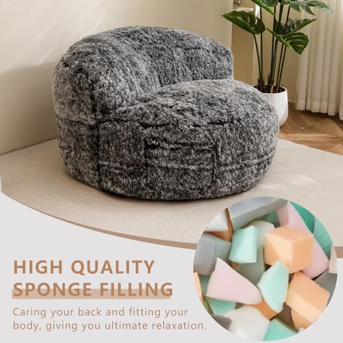 Giant Faux Fur Bean Bag Chair for Adults with Filler T74545