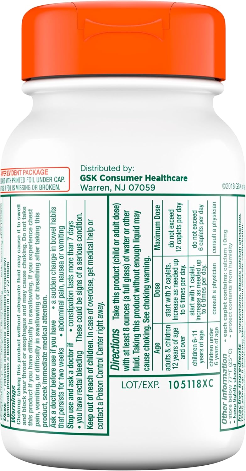 Fiber Therapy Caplets for Occasional Constipation Relief, 100 Count (Pack of 2) W50177