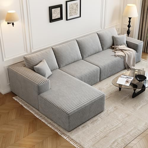 Modular Sectional Sofa with Ottoman, U-Shaped Deep Seat Couch for Living Room O870