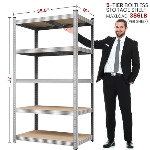 5-Tier Adjustable Metal Shelving Unit for Garage, Pantry, and Warehouse M7734