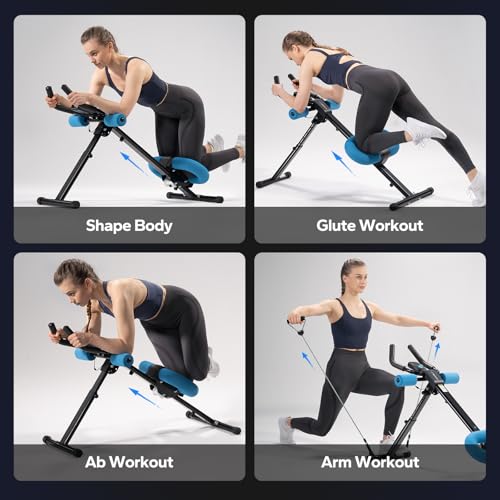 Adjustable Ab Machine for Home Gym, Foldable Core Trainer L7349