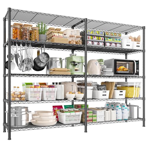 Metal Storage Shelving Unit 5-Tier Heavy Duty Adjustable Wire Shelves F25196