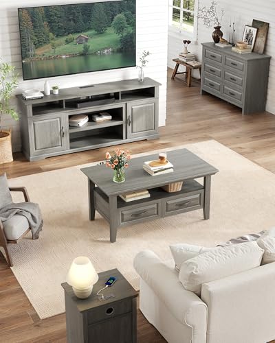 Lift Top Coffee Table with Open and Hidden Storage, Modern Fluted Design S200567