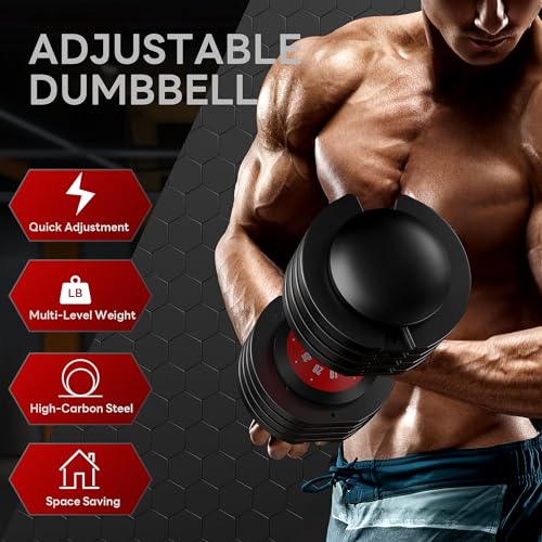 Adjustable Dumbbells 5LB to 110LB Free Weight Set with Anti-Slip Metal Handle for Home Gym F36243