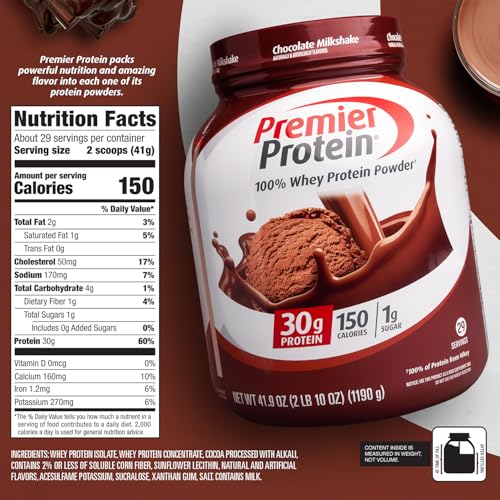 Vanilla Milkshake Protein Powder, 30g Protein, 1g Sugar, 17 Servings W26910
