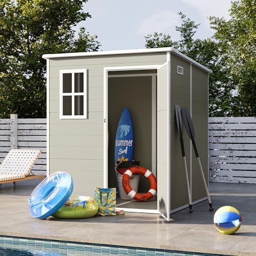 Outdoor Storage Shed 6 x 6 FT Resin Garden Shed with Lockable Door U891