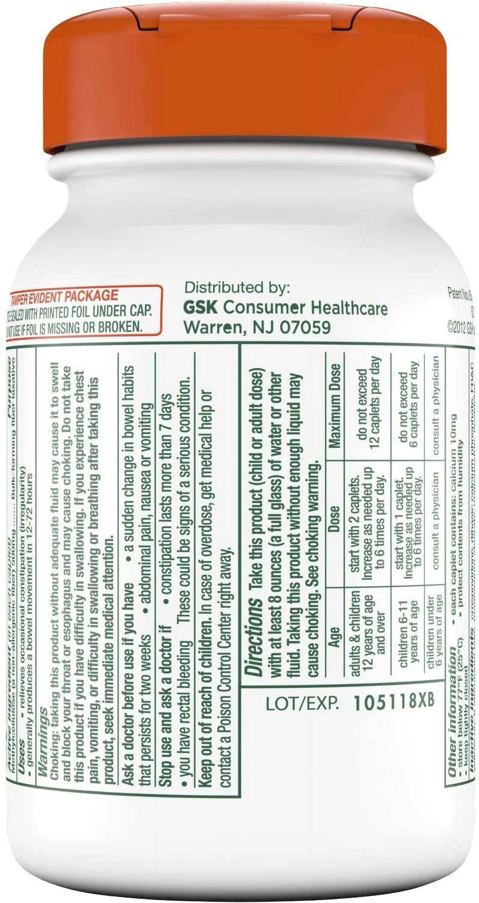 Fiber Supplement Caplets, 100 ct. T722