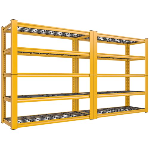 Heavy Duty Metal Shelving 5 Tier Adjustable Storage Shelves, 72" H x 35.5" W x 16" D, Black D96275