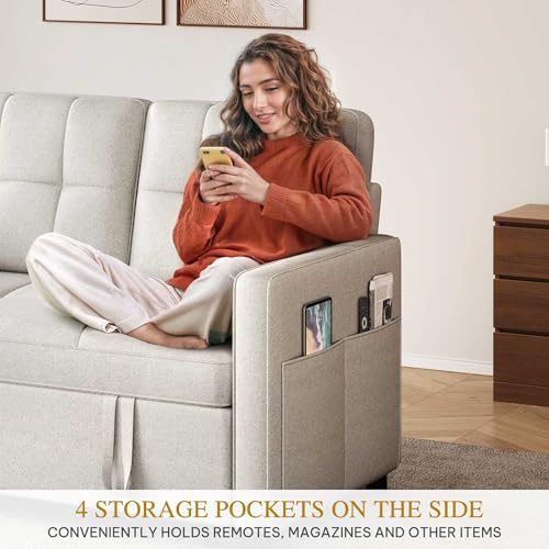 Convertible Sofa Bed 3-in-1 Sleeper with Adjustable Backrest I87565