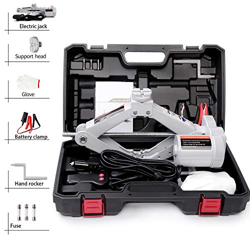 Electric Car Jack 3T Scissor Floor Jack Set 12V Automatic Vehicle Lift Kit for Tire Change L9182