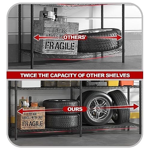 Metal Storage Shelving Unit 5-Tier Heavy Duty Adjustable Wire Shelves F25196