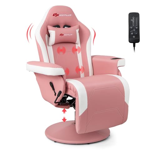 Massage Gaming Chair with Adjustable Backrest and Footrest G669073
