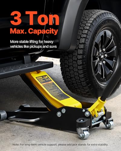 3 Ton Low Profile Racing Floor Jack with Dual Pistons, Lifting Range 3-6/11" to 19-11/16" T215298
