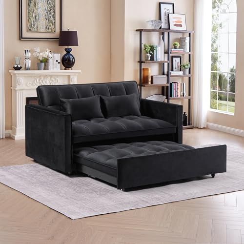 Convertible Sleeper Sofa Bed with Pull-Out Bed and Adjustable Backrest V521