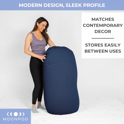Bean Bag Chair - Large, Modern Beanbag with Washable Stretch Cover, Light Gray C67612