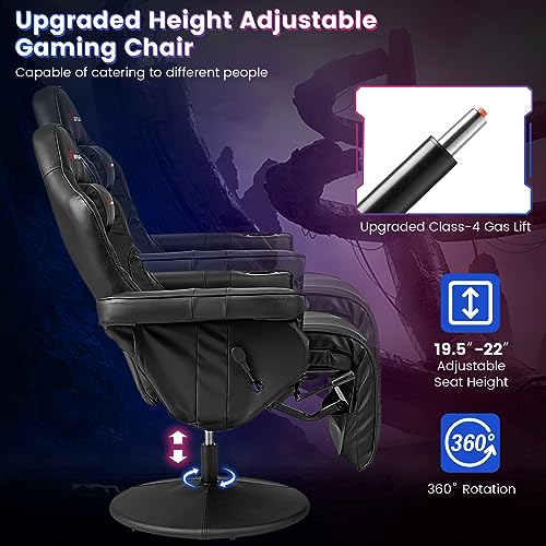 Massage Gaming Chair with Adjustable Backrest and Footrest G669073