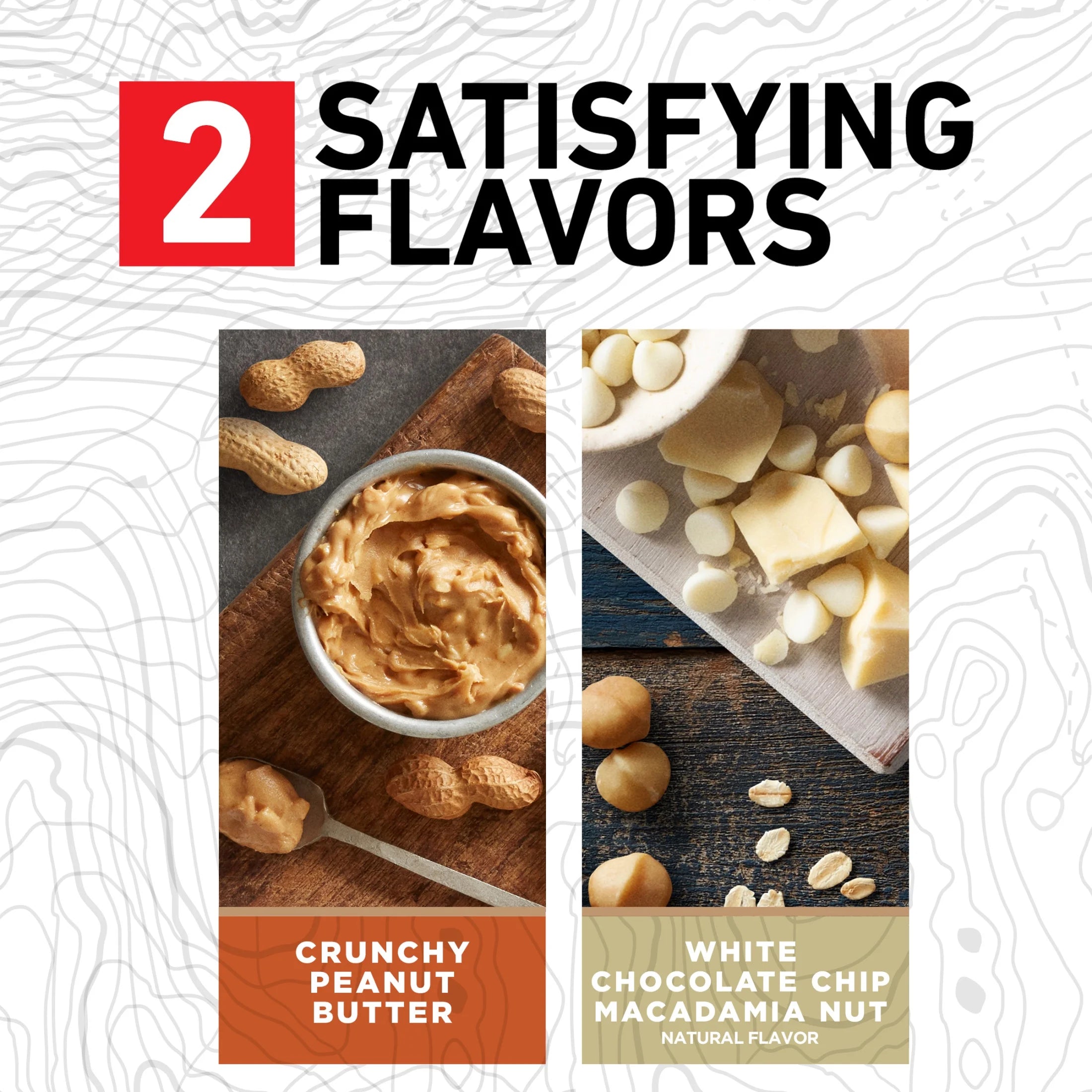 Crunchy Peanut Butter and White Chocolate Macadamia Nut Energy Bars Variety Pack D31392