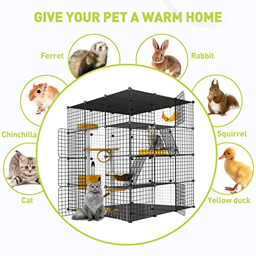 Large Cat Cage Indoor DIY Playpen Detachable Metal Wire Kennels Crate for Small Animals P91839