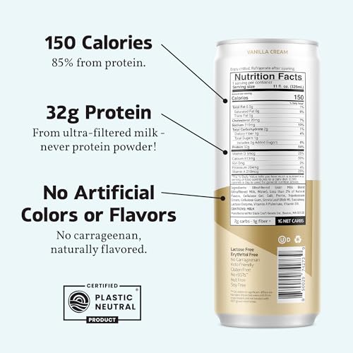 High Protein Vanilla Cream Nutrition Shake, 11 fl oz, 12 Cans Q4416