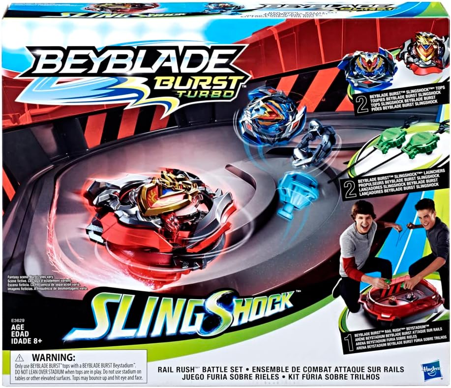 Beyblade Burst Turbo Slingshock Rail Rush Battle Set with Beystadium, Tops, and Launchers L59577