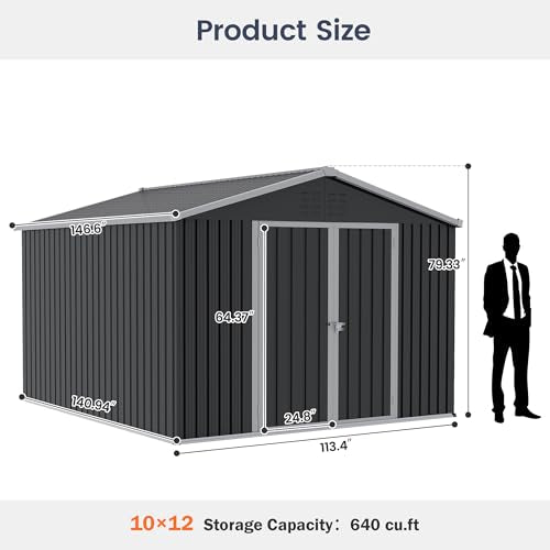Outdoor Storage Shed 6 x 6 FT Resin Garden Shed with Lockable Door U891