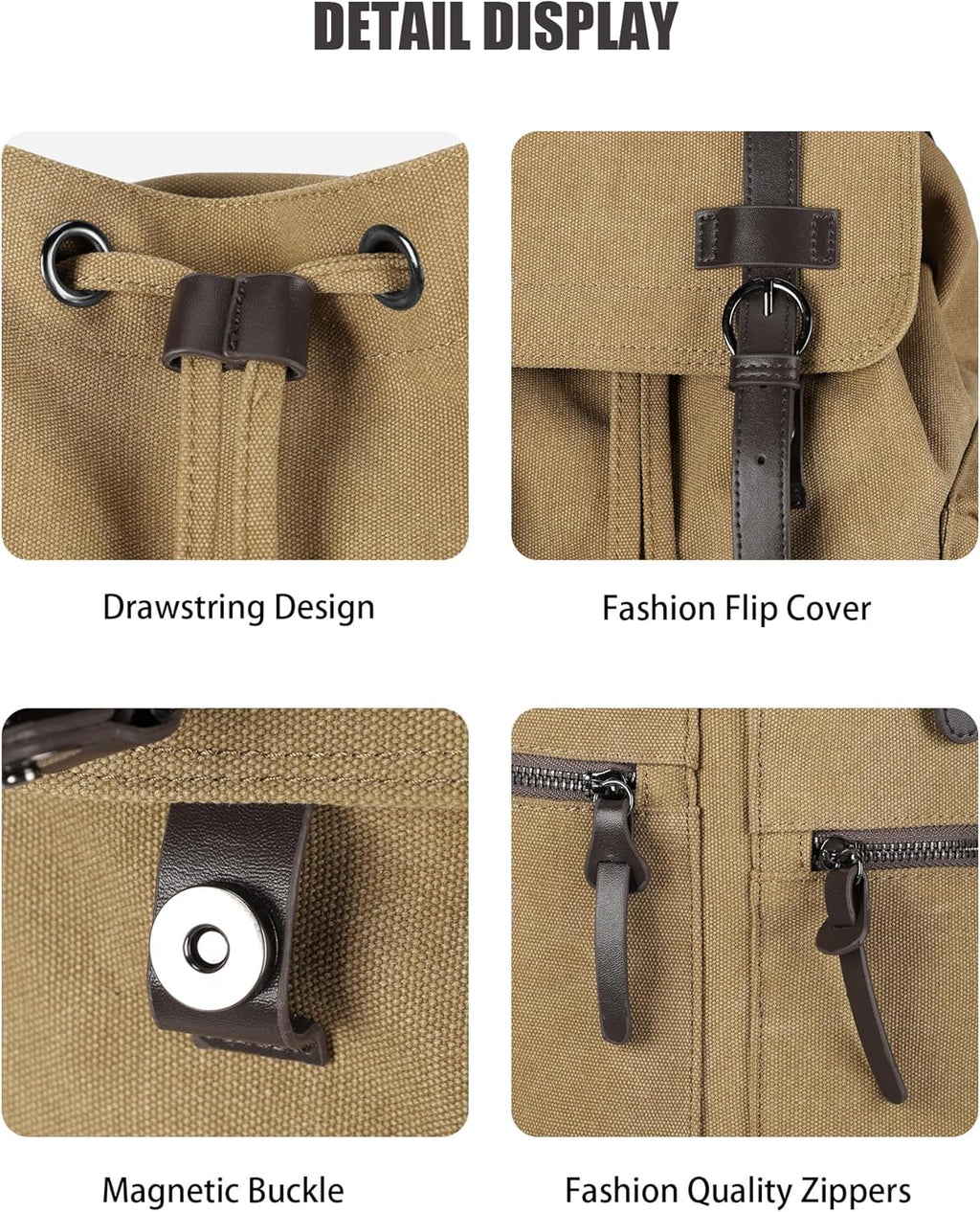 Canvas Vintage Casual Daypack Backpack Water Resistant Lightweight Laptop Rucksack O146