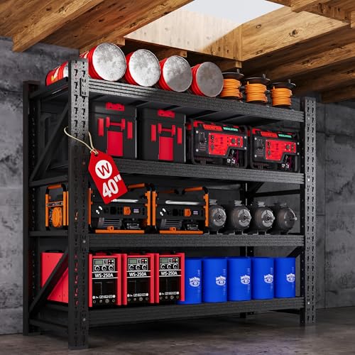 Heavy Duty 4-Tier Metal Garage Shelving Unit, Adjustable Steel Storage Rack D5378