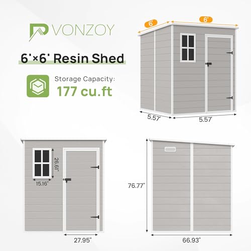 Outdoor Storage Shed with Floor, Lockable Door & Window, Waterproof Tool Shed M47080
