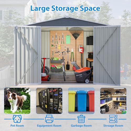 Outdoor Storage Shed, Heavy-Duty All-Weather Tool Shed with Lockable Doors C3585