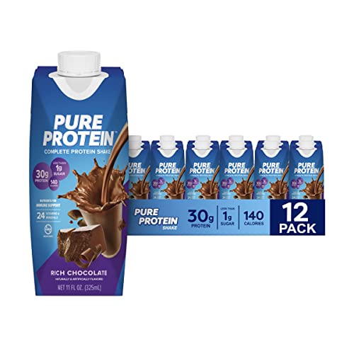 Strawberry Protein Shake, 30g Protein, Ready to Drink, 11oz Bottles, 12 Pack J47857