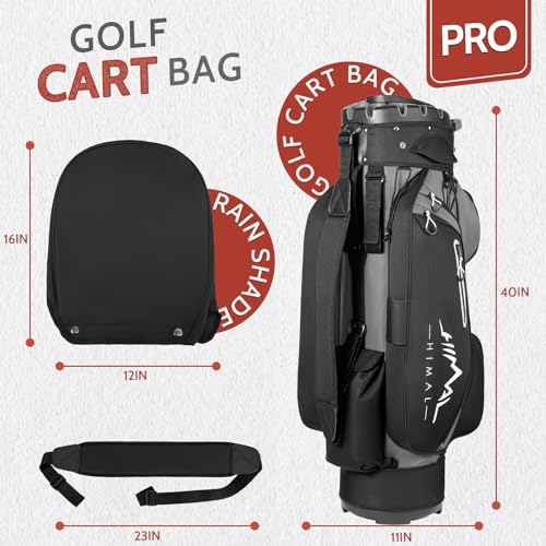 Golf Cart Bag with Full Length Divider and Rain Cover V808575