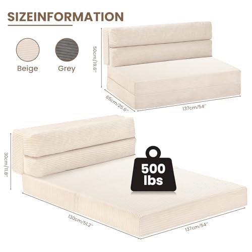Folding Sofa Bed, Convertible Sleeper Chair with Pillow, Grey P767597