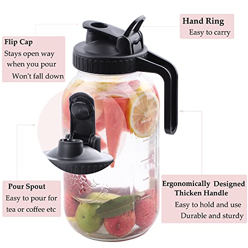 Glass Pitcher 64 oz with Airtight Pour Spout Lid A8613