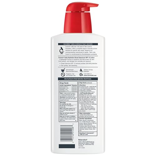 Daily Hydration Lotion with SPF 15 for Dry Skin, 16.9 fl oz Pump Bottle, Pack of 3 V1566