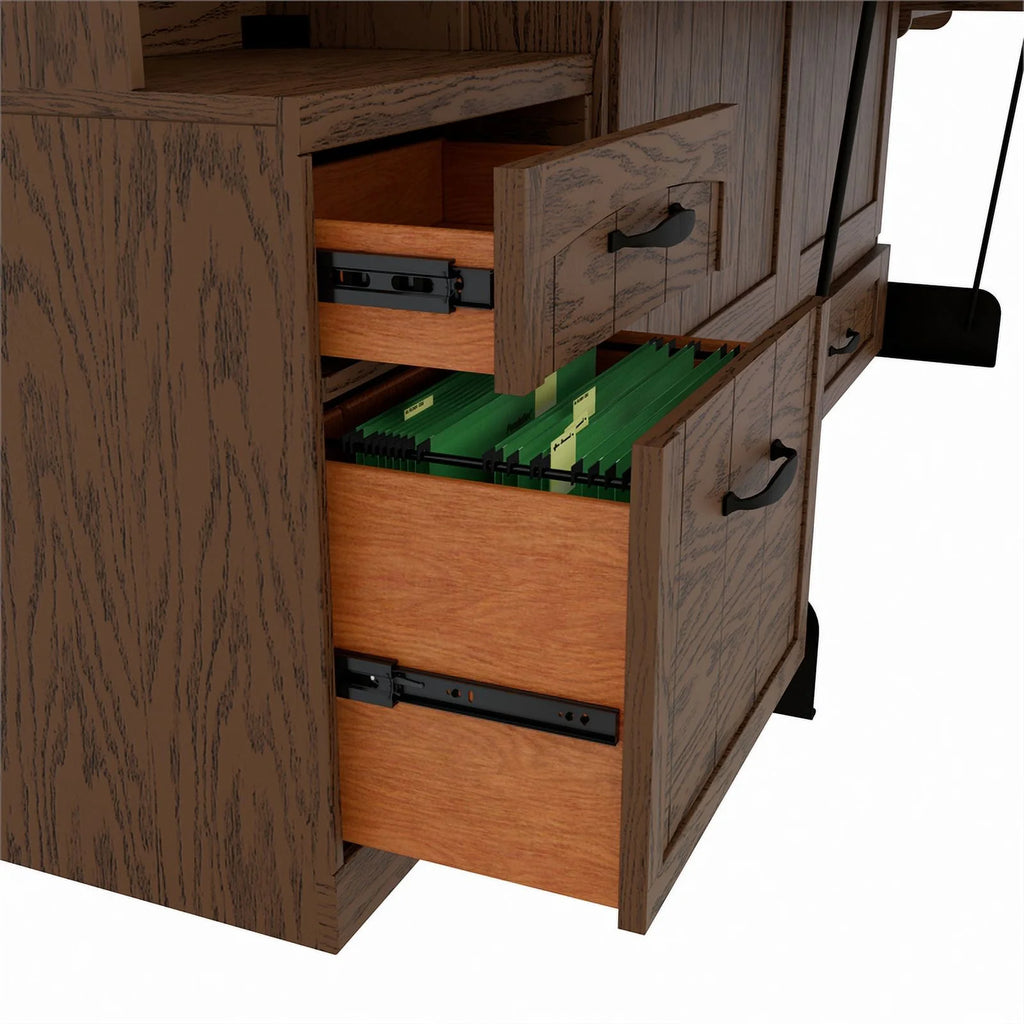 Queen Murphy Wall Bed with Desk and Shelf Storage N66383