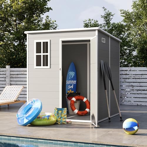 Outdoor Storage Shed 6 x 6 FT Resin Garden Shed with Lockable Door U891