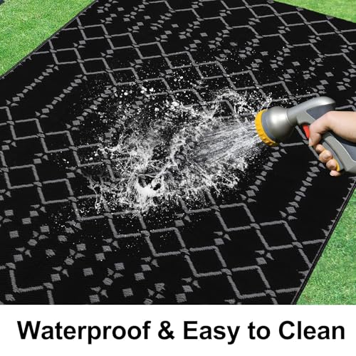 Waterproof Outdoor Rug 5x8 ft, Reversible Plastic Straw Patio Mat Z2613