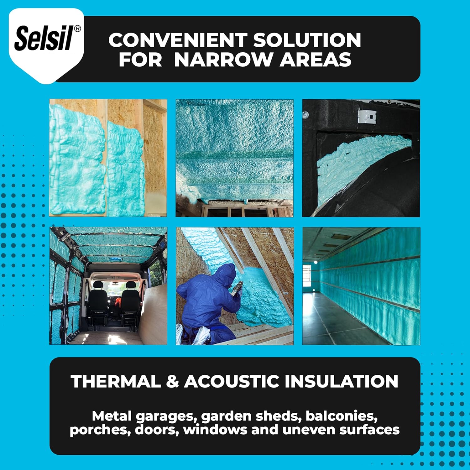 Spray Foam Insulation (12 Pack) - Thermal & Sound Insulation for Walls, Roof, Hard-to-Reach Areas Q157778